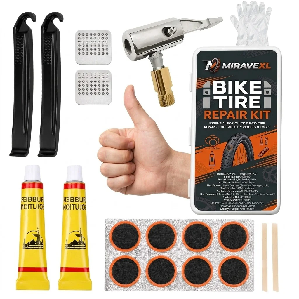 Bicycle Repair Kit - Kit Riparazione Pneumatici Bici MIRAVEXL Professionale,