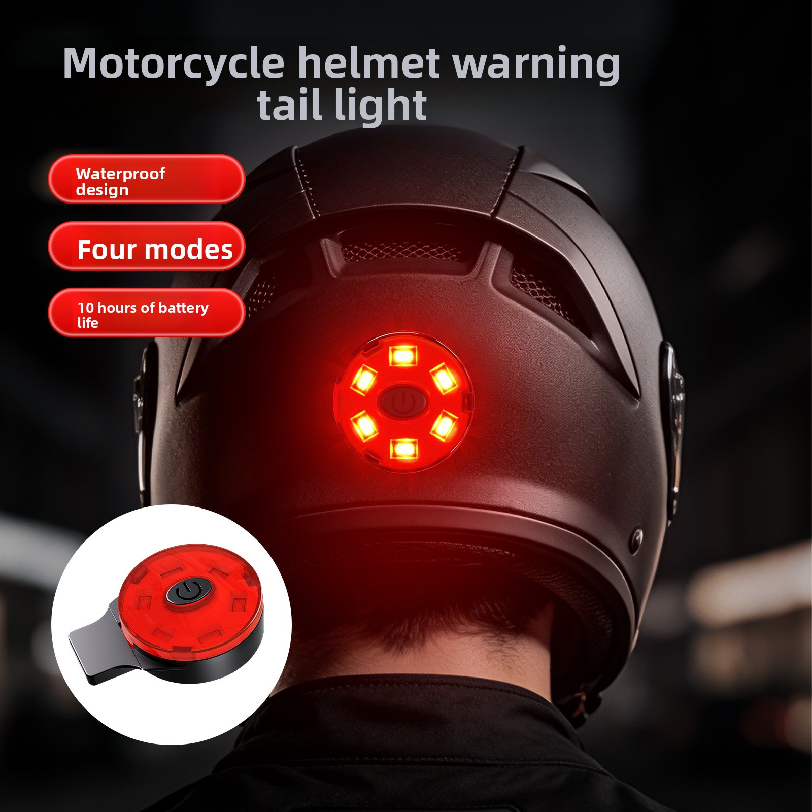 Cycling Gear Helmet - Luce Posteriore LED Ricaricabile USB per